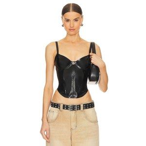 New Miaou Kiko Corset Top in Black latex tank